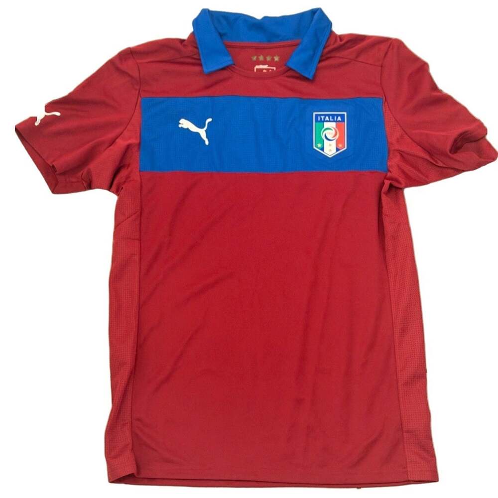 Puma Italy 2012-13 Goalkeeper Soccer Jersey Euro 2012 Men's Large Red Blue